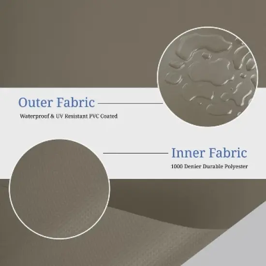 Covers&All Rectangular Table Top Cover, 1000D Outdoor Furniture Cover Waterproof, UV-Resistant image {4}