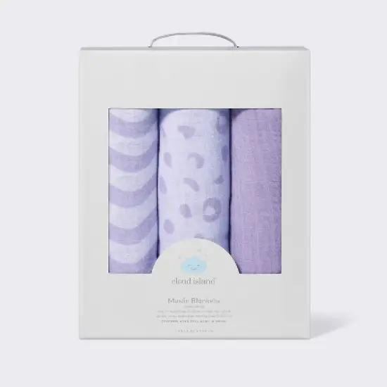 Muslin Swaddle Baby Blanket - Leopard - 3pk - Cloud Island&trade; image {3}