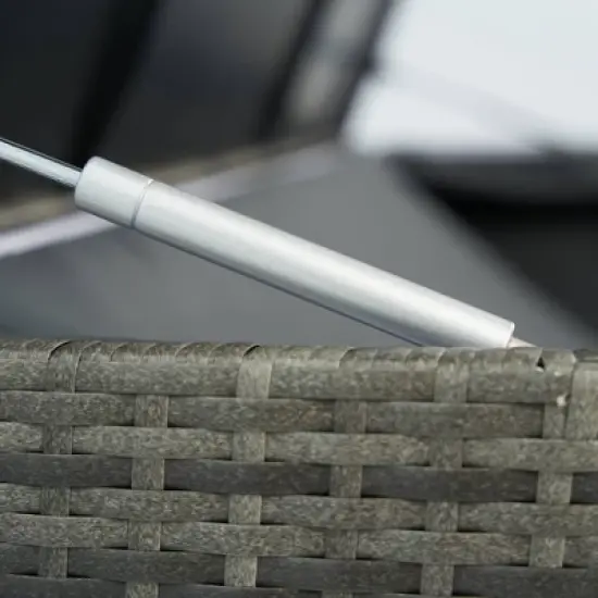 WELLFOR 200gal Wicker Outdoor Storage Box with Lid Gray image {14}