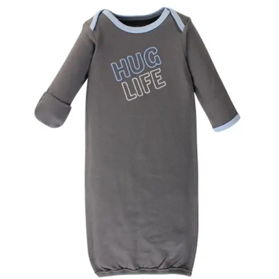 Luvable Friends Baby Boy Cotton Long-Sleeve Gowns 4pk, Ladies, 0-6 Months image {3}