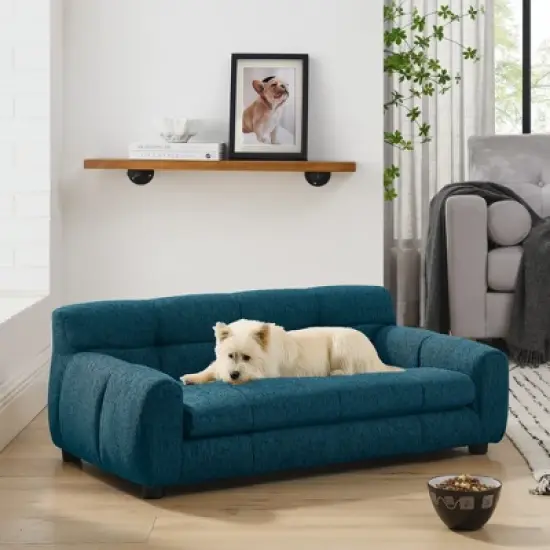 VASIP Plush and Comfortable Rectangular Pet Sofa with Backrest and Armrests Ultra Comfy Modern Dog Bed for Small and Medium Dogs image {7}
