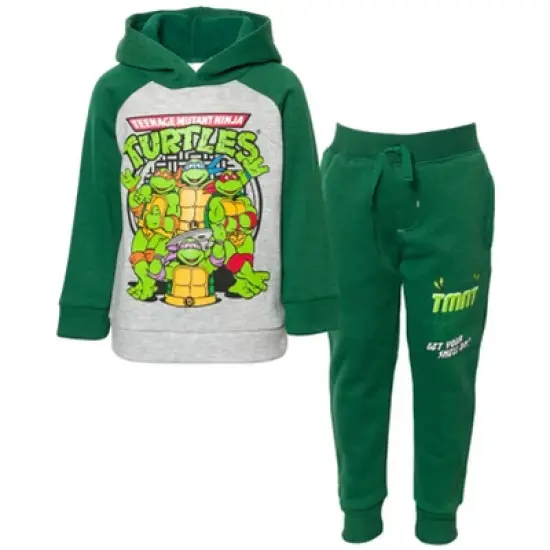 Teenage Mutant Ninja Turtles Michelangelo Leonardo Raphael Fleece Pullover Hoodie and Pants Outfit Set Toddler to Big Kid image {8}