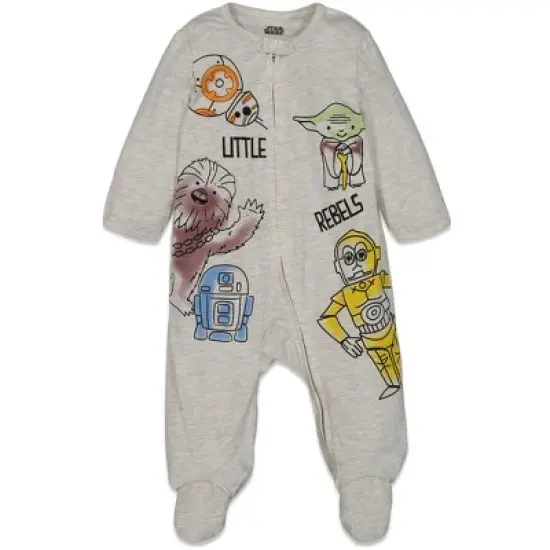 Star Wars Chewbacca R2- D2 Darth Vader Stormtrooper Baby 2 Pack Zip Up Long Sleeve Sleep N' Play Coveralls Newborn to Infant image {2}