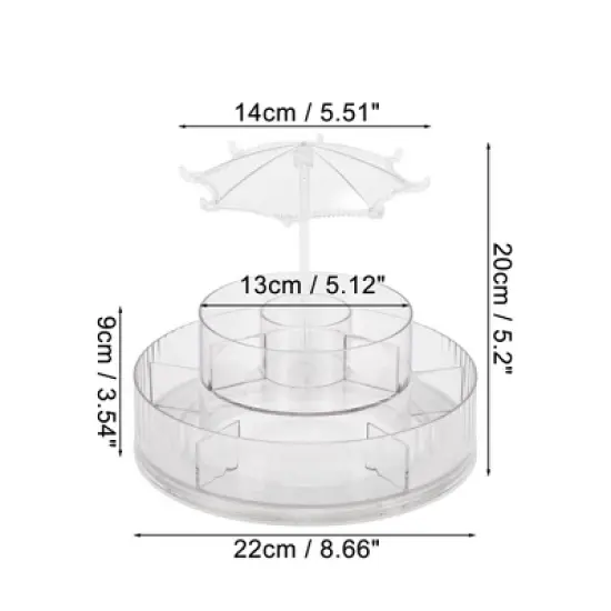 Unique Bargains 360&deg; Degree Rotating Makeup Organizer Clear 1 Pc image {4}