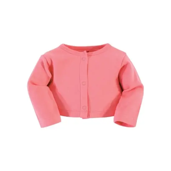 Touched by Nature Girls Infant, Toddler, and Kids Organic Cotton Dress and Cardigan, Coral Reef image {4}