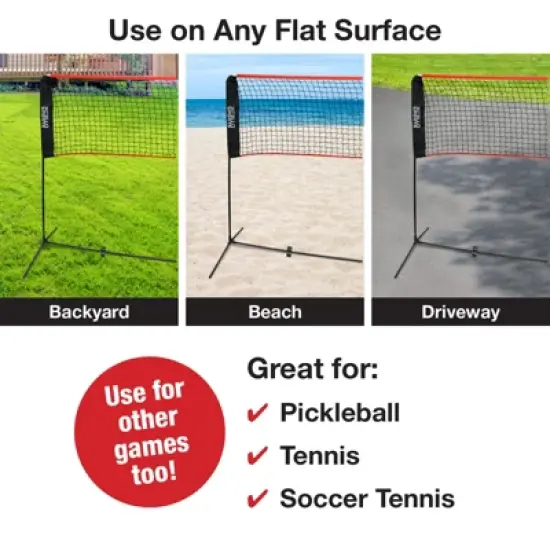 Xcello Sports Folding Racket Net System with 4 Aluminum Rackets and 6 Shuttlecocks image {3}