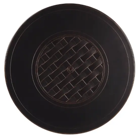 5pc Outdoor Fire Table Set with 44" Round Fire Table, 4 Deep Seating Swivel Rocking Chairs & Table Fabric Covers - Oakland Living image {4}