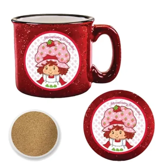 Courtside Market Strawberry Shortcake Sweet Vintage-Lattice 15 oz Mug & Ceramic Coaster Set image {1}