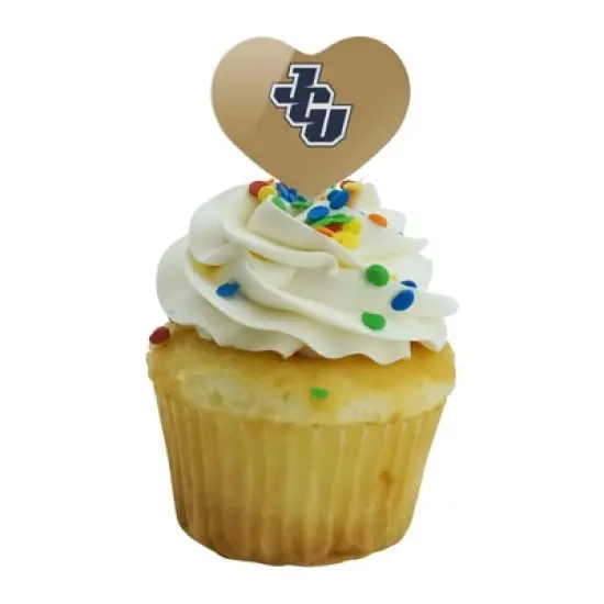 John Carroll University Secondary Logo Heart Love Cupcake Picks Toppers Decoration Set of 6 image {4}