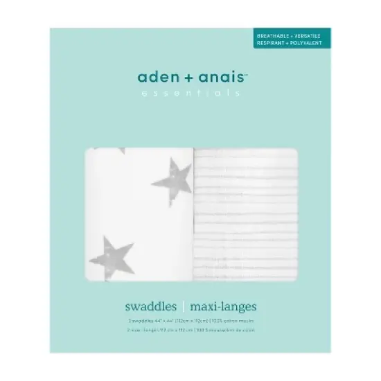 aden + anais Essentials Swaddle Wraps - 2pk image {2}