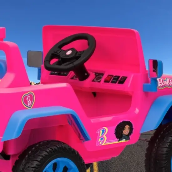 12V Jeep - Barbie Kids Ride‑On Car with LED Lights and Rechargeable Battery image {6}