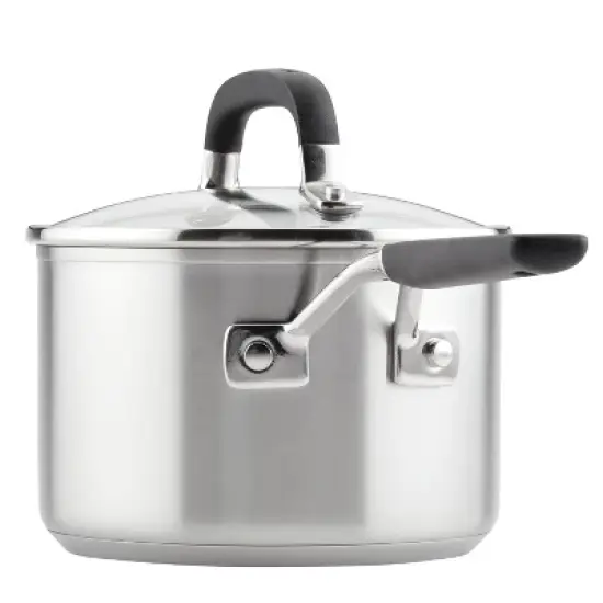 KitchenAid 2qt Stainless Steel Saucepan with Measuring Marks Light Silver image {8}