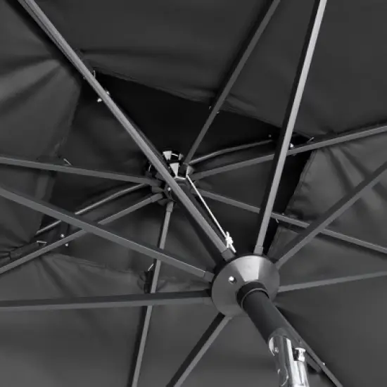 Crestlive Products 10 x 6.5 FT Double Top Patio Outdoor Umbrella  Rectangular Tilting Parasol Waterproof image {8}