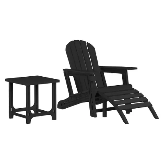 WestinTrends Azura 3-Piece HDPE Plastic Adirondack Patio Chairs With 18" Square Side Table Set image {14}