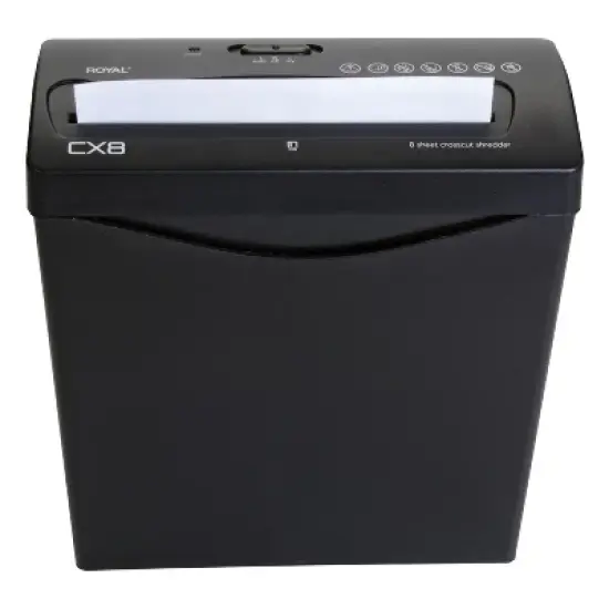 Royal&reg; CX8 8-Sheet Crosscut Shredder with Basket in Black image {5}