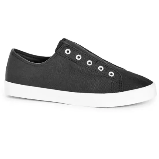 Women's WIDE FIT Laceless Trainer - black | EVANS image {7}