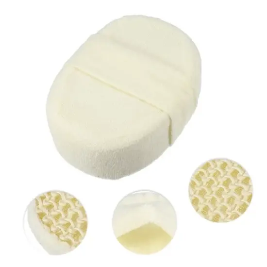 Unique Bargains Bathroom Jute Shower Sponge 5.51"x3.98"x1.81" Beige 1 Pc image {2}