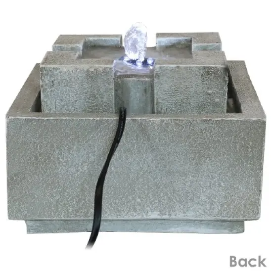 Sunnydaze Indoor Home Office Decorative Square Dynasty Bubbling Tabletop Water Fountain Feature - 7" image {6}