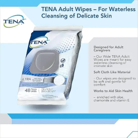 Tena Ultraflush Washcloth 7.5" x 12.5", 48 Ct image {4}