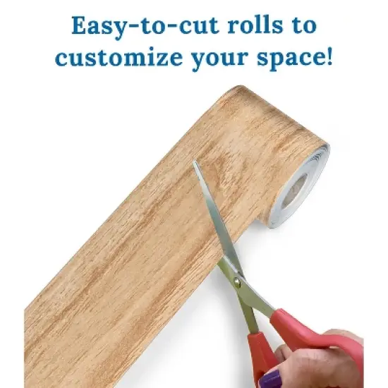 Carson Dellosa Education Grow Together Light Wood Grain Rolled Straight Bulletin Board Borders, 65 Feet Per Roll, Pack of 3 image {4}