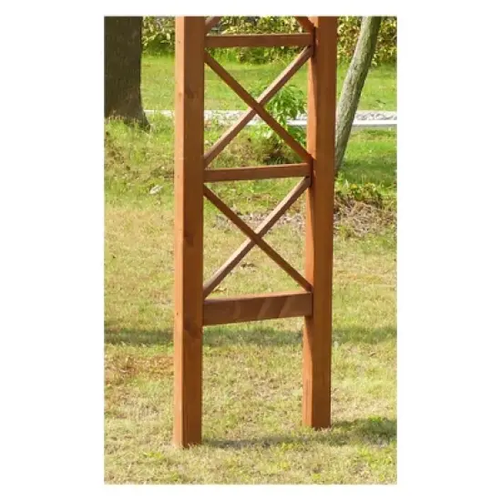 7' Canadian Hemlock Weatherproof Arbor - Natural - Merry Products image {6}