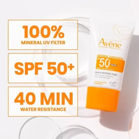 Avene Mineral Multi-Defense Fluid Face Sunscreen for Sensitive Skin - SPF 50+ - 1.3 fl oz image {3}