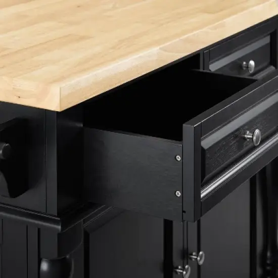 Oxford Butcher Block Kitchen Island Black - Crosley image {8}