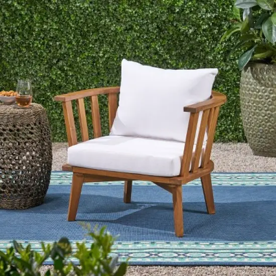 Okak Boho Patio Accent Chair/Loveseat,Set of 1/2,Outdoor Acacia Leisure Chairs Upholstered Armchair for Backyard,Patio&Garden,400lbs Max image {1}