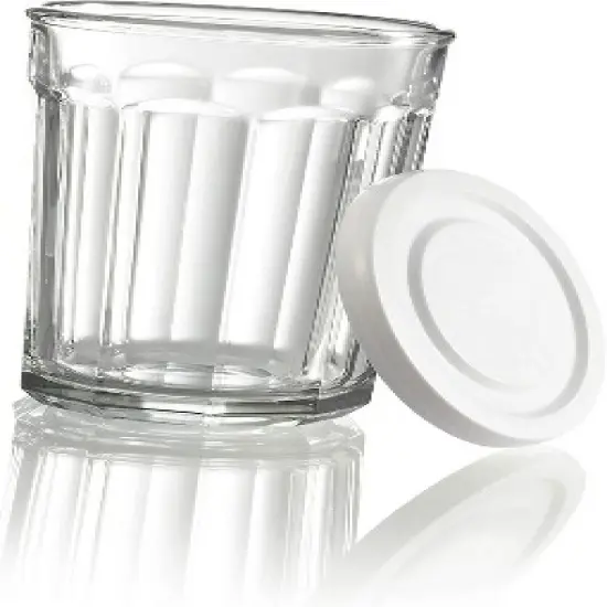 Luminarc Arc International Working Glass Storage Jar Cooler with White Lid, 21-Ounce, Set of 4 image {7}