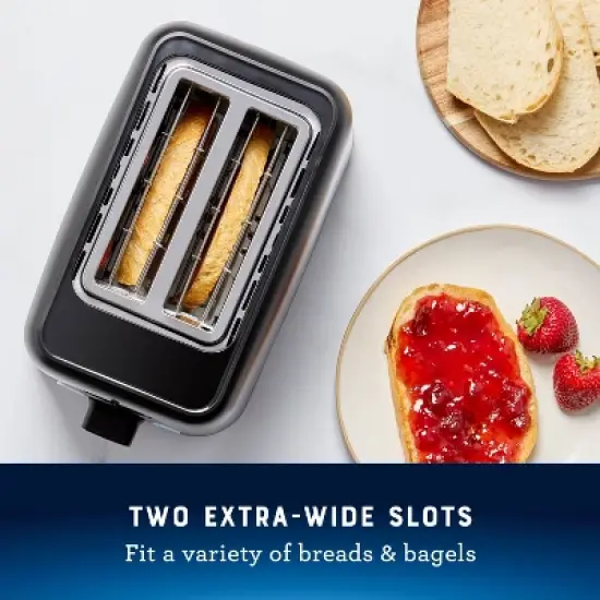 Oster 2-Slice Toaster With Extra-Wide Slots Black: 800W, Bagel & Toast Capabilities, 1-Year Warranty, Spot Clean image {1}