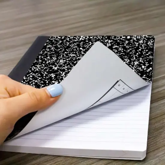 BAZIC Products&reg; Composition Book, Wide Ruled, Black Marble, 100 Sheets, Pack of 6 image {2}