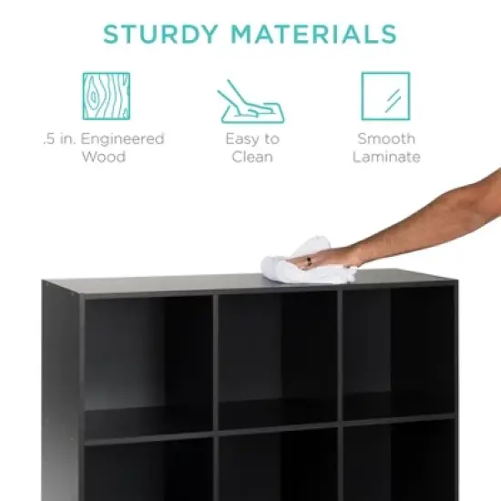 Best Choice Products 9-Cube Bookshelf, Display Storage Compartment Organizer w/ 3 Removable Back Panels image {4}