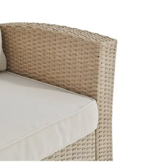 Canaan 4pc All Weather Wicker Outdoor Seating Set Cream - Alaterre Furniture image {7}