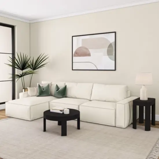 Plank+Beam Solid Wood Contour Round Coffee Table, 30" Coffee Table, Coffee Tables for Living Room, Modern Center Table for Small Spaces image {4}