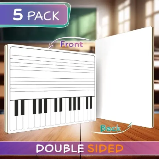SCRIBBLEDO Piano Practice 11&rdquo;x14&rdquo; Dry Erase Boards 5-Pack image {1}