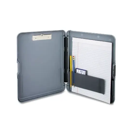 Saunders WorkMate Storage Clipboard, 0.5" Clip Capacity, Holds 8.5 x 11 Sheets, Charcoal/Gray image {1}