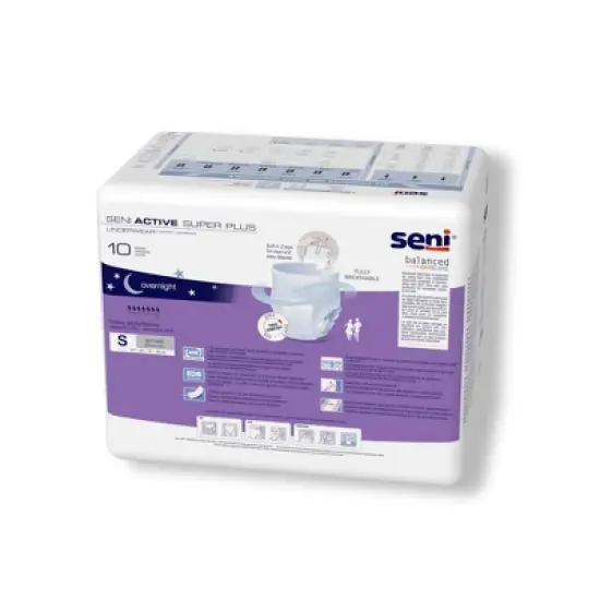 Seni Active Super Plus Disposable Underwear Pull On with Tear Away Seams Small, S-SM10-AP1, Heavy image {4}