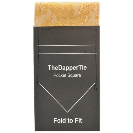 TheDapperTie - New Men's Paisley Flat Pre Folded Pocket Square on Card image {14}