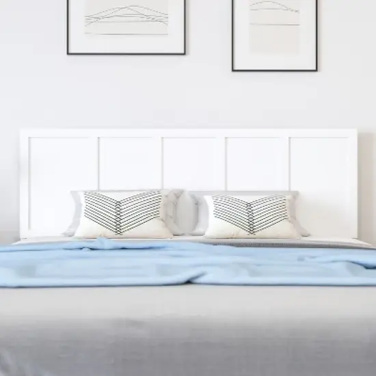 Merrick Lane Raised Panel Wooden Adjustable Headboard Only image {2}