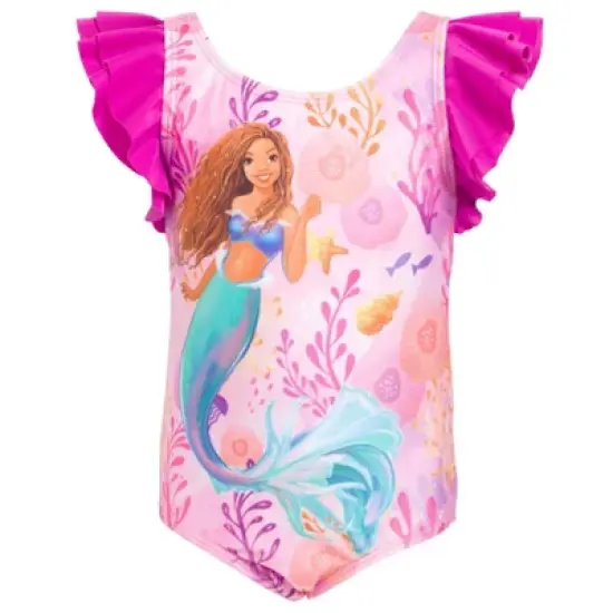 Little Mermaid Ariel Girls One Piece Bathing Suit Toddler to Big Kid image {5}