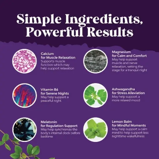 Sleep Support Capsules, Supports Healthy Rest, Non Addictive Supplement with Magnesium L-Theanine GABA, Nature's Craft, 60ct image {3}