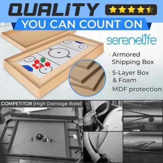 SereneLife Air Hockey Game Table w/ Strong 12V Motor, LED Scoreboard image {7}