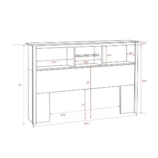 Monterey Headboard White (Full/Queen) - Prepac image {1}