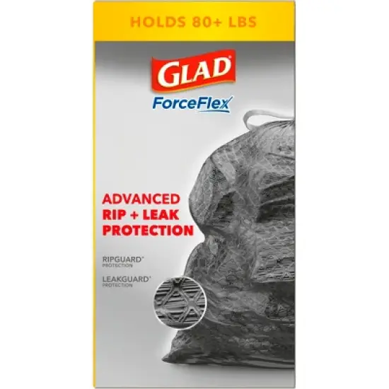 Glad ForceFlex Large Drawstring Black Trash Bags - 30 Gallon - 34ct image {6}