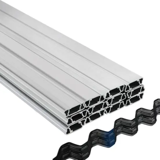 VEVOR Spring Wire and Lock Channel, 6.56ft Spring Lock & U-Channel Bundle, 40 Packs PE Coated Spring Wire & Aluminum Alloy Channel, Silver image {8}