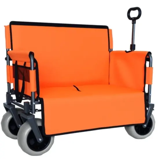 YONWAY 3-in-1 Folding Wagon with Bench Seat, 500lbs Heavy Duty Capacity & 9x4 All-Terrain Beach Tires - Perfect for Camping, Beach,Parks image {1}