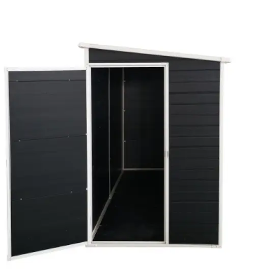 Outdoor Plastic Patio Storage Shed,Resin Garden Shed With Floor And Window,Steel Frame Garden Shed For Garden Tools,Trash Cans-Coolbibila image {5}
