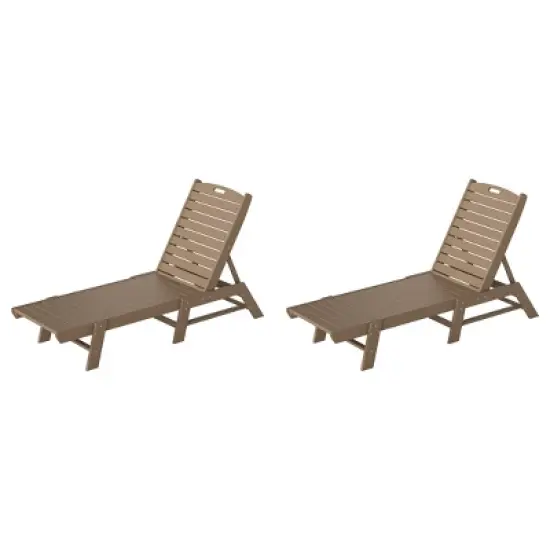 WestinTrends Poly Reclining Outdoor Patio Chaise Lounge Chair Adjustable (Set of 2) image {22}