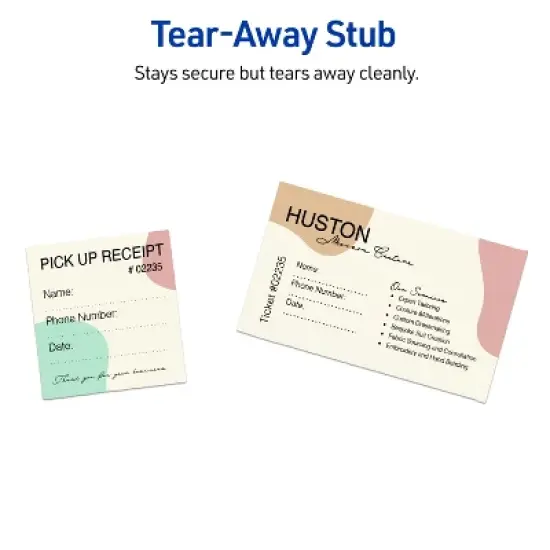 Avery Printable Rectangle Tickets, 2-1/8" x 5-1/2", Matte Ivory Cardstock, Laser/Inkjet, 80 Total image {3}