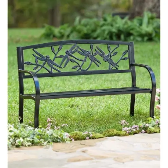 Plow & Hearth Metal Blooming Garden Bench image {1}